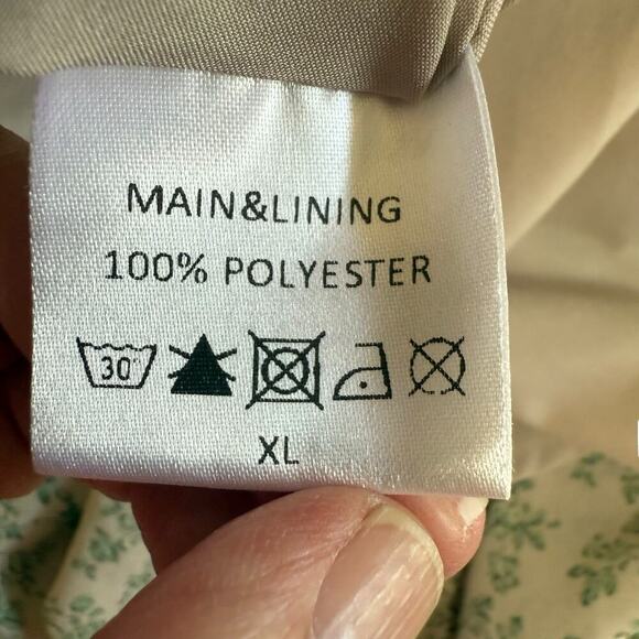 Piper And Scoot Dress Ruching Tiered Milkmaid Sweetheart Green Floral XL Boho - Picture 8 of 12